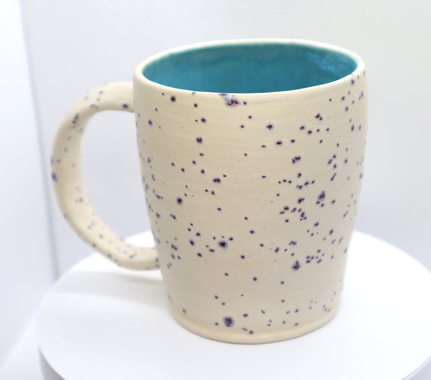 10 oz Ivory/Periwinkle Splash Handmade Stoneware Mug