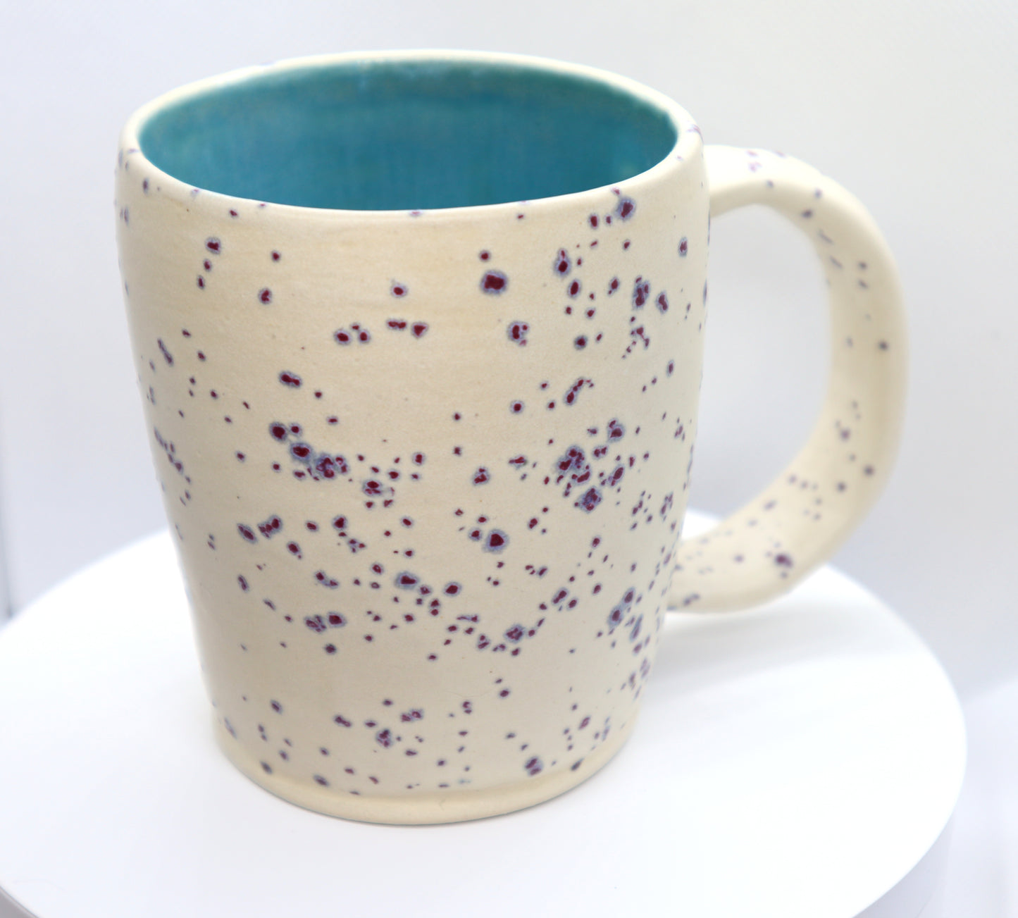 10 oz Ivory/Periwinkle Splash Handmade Stoneware Mug