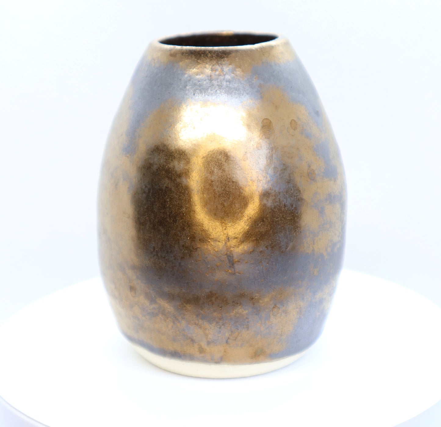 Small Metallic Gold Stoneware Vase