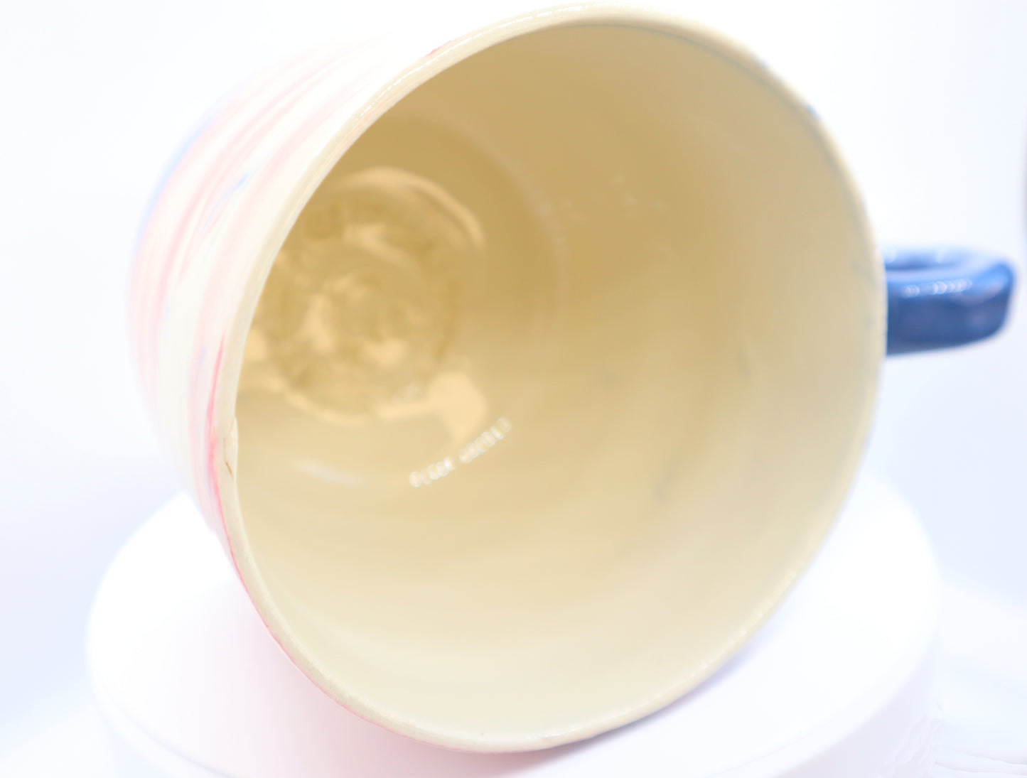 15 oz Marbled Red & Blue Handmade Stoneware Mug