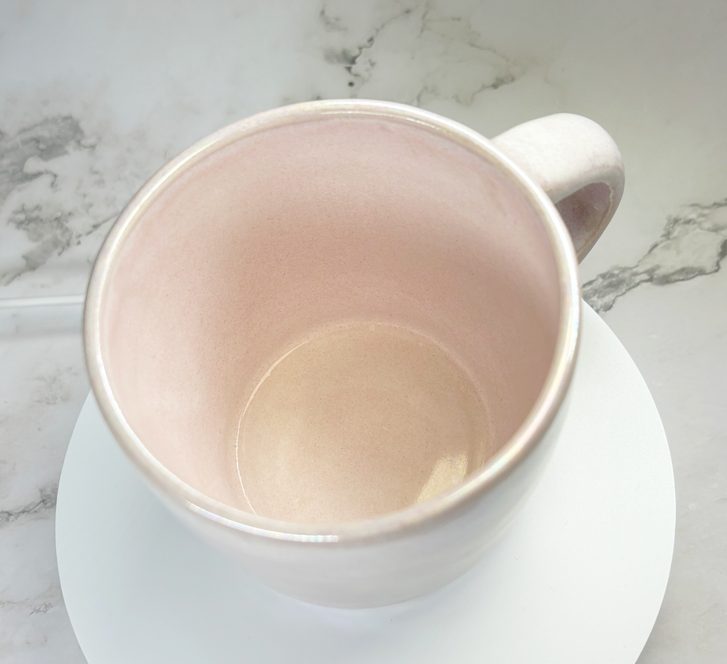 11 oz Iridescent Light Pink Handmade Porcelain Mug | Iridescent Mug | Handmade Ceramic Mug Tea Cup | Pottery Gift