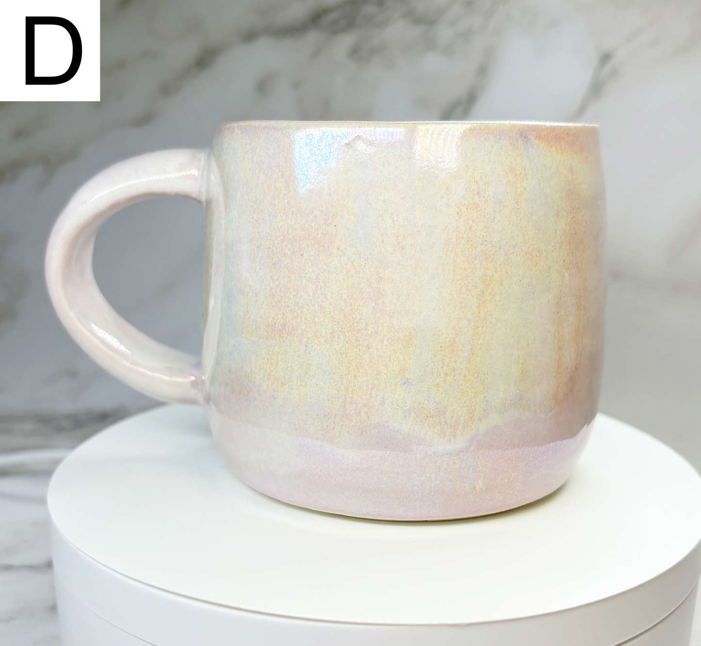 11 oz Iridescent Light Pink Handmade Porcelain Mug | Iridescent Mug | Handmade Ceramic Mug Tea Cup | Pottery Gift