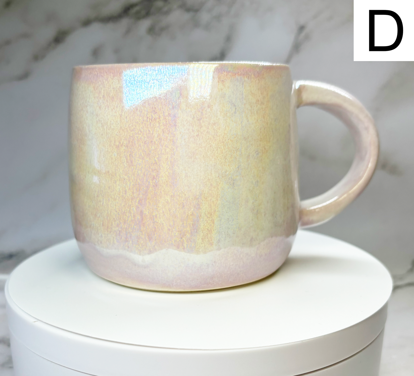 11 oz Iridescent Light Pink Handmade Porcelain Mug | Iridescent Mug | Handmade Ceramic Mug Tea Cup | Pottery Gift